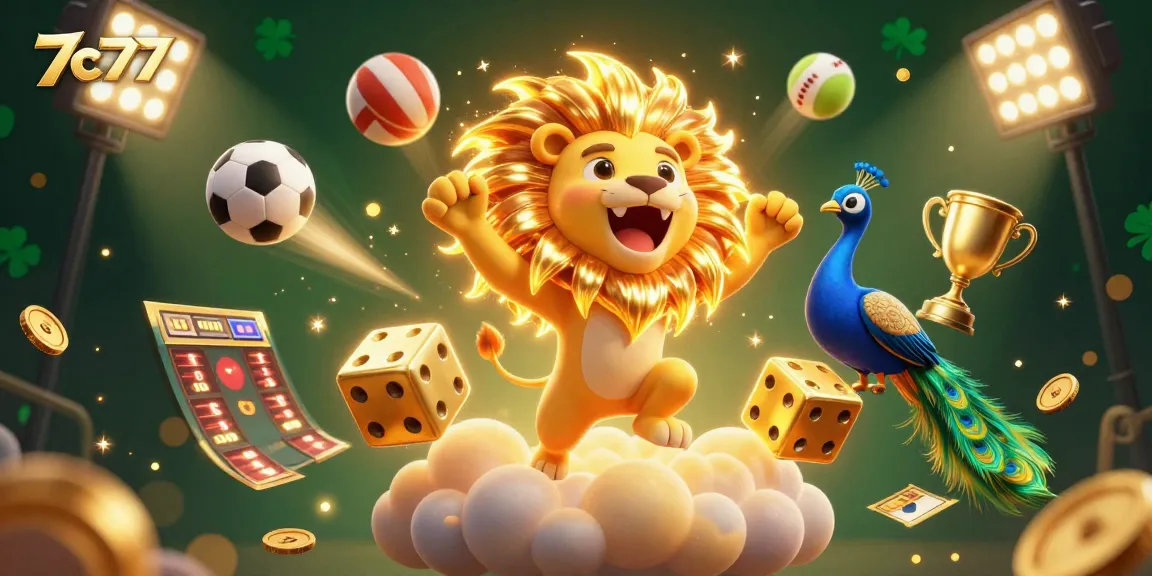 Engage in thrilling gameplay at 7c777 with energetic sports elements and golden casino vibes!