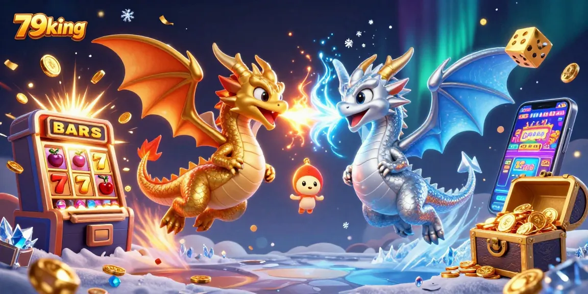 Experience the thrilling adventures of 79king as fiery dragons soar in a vibrant casino world.
