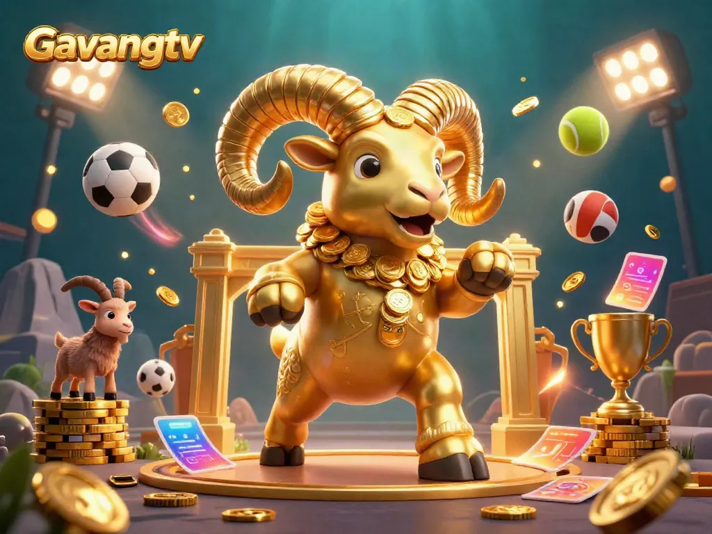 Experience thrilling sports action with Gavangtv in vibrant, high-quality 3D illustration.