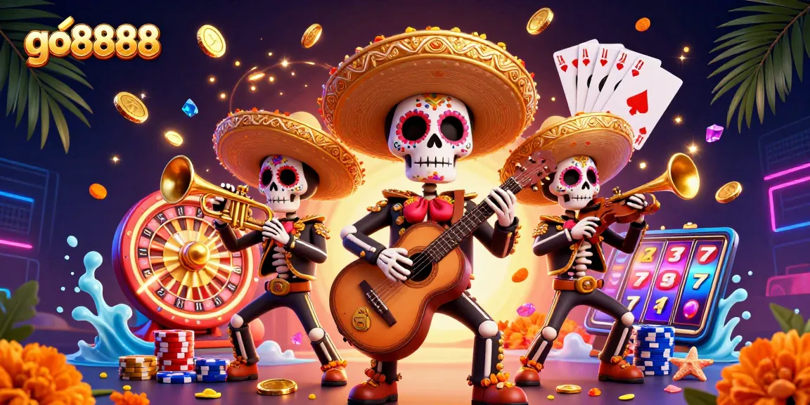 Spin the exciting go8888 reels while enjoying colorful mariachi band festivities with vibrant casino elements.