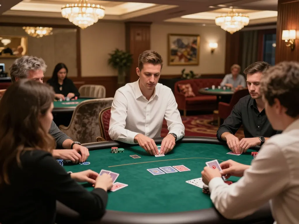 Cwin players engaged in a thrilling poker game, showcasing strategic gameplay in an elegant setting.