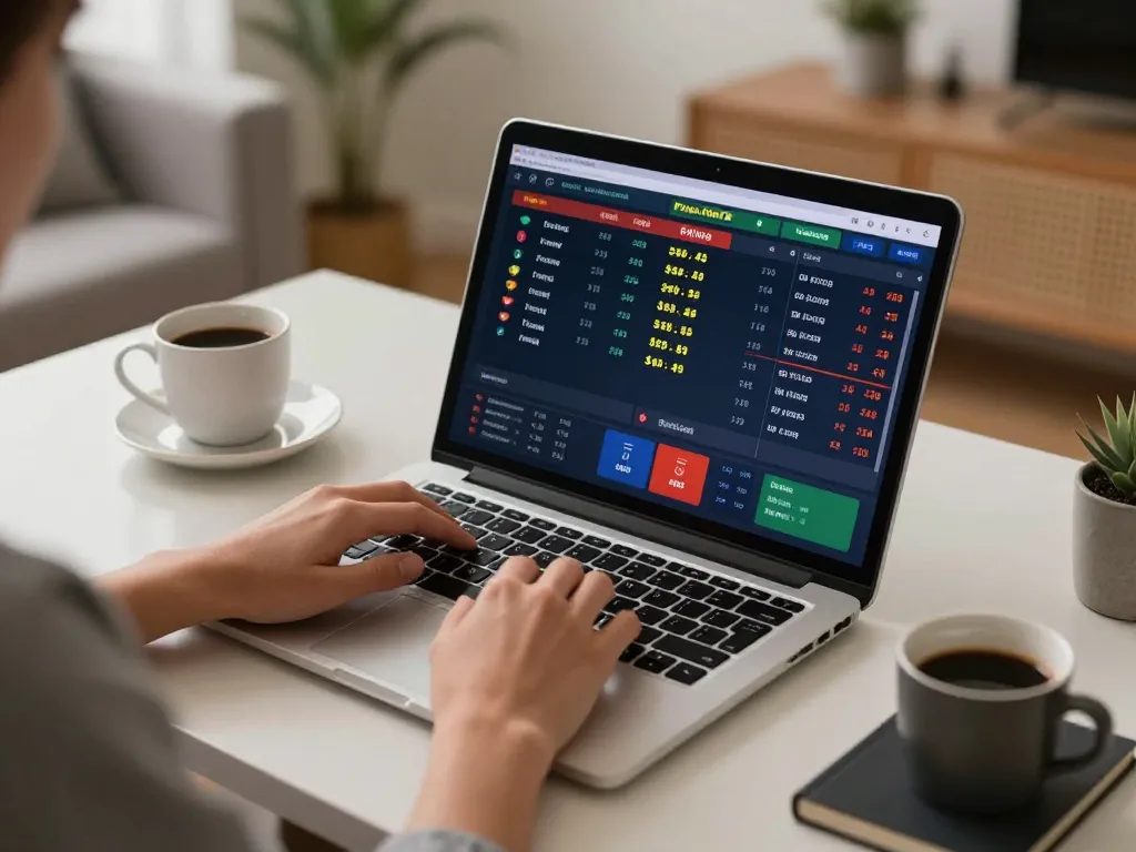 Kuwin player placing bets online, showcasing the dynamic interface of sports betting.