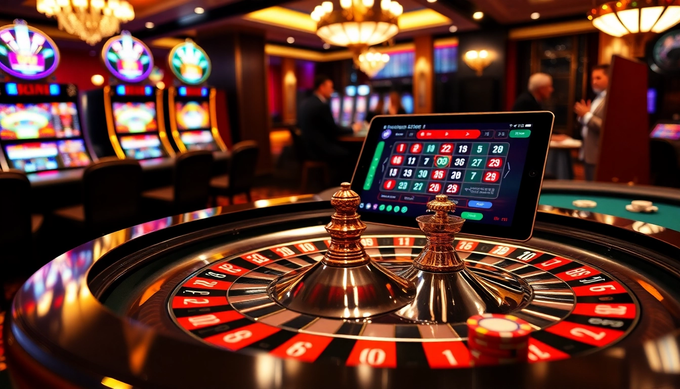 Experience thrilling gameplay at https://xx88.free/ with an engaging casino scene featuring a roulette table and modern gaming elements.