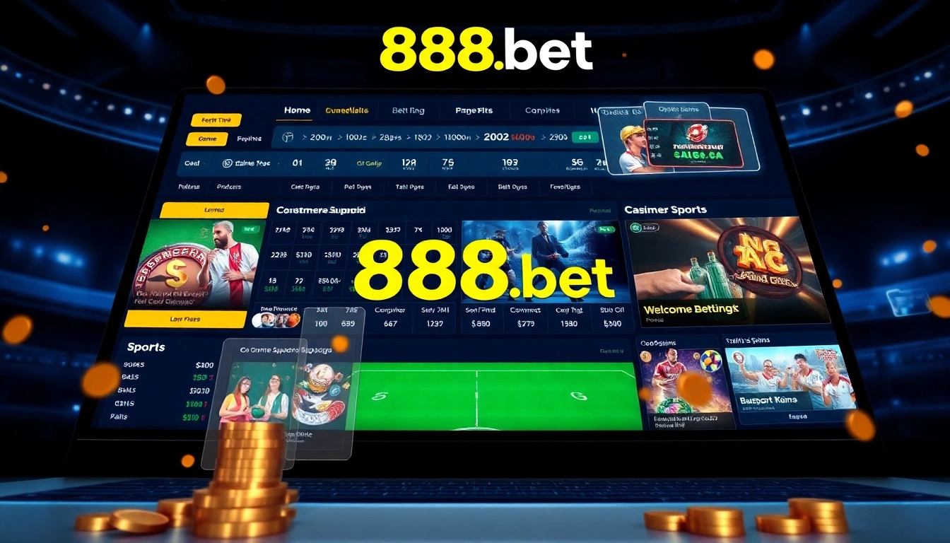 Explore the interactive features of 888b.bet, a professional online gambling platform showcasing sports betting and casino games.
