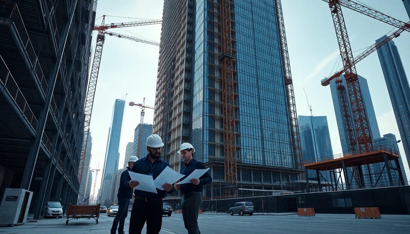 Skilled New York City General Contractor overseeing construction site activities with urban backdrop.