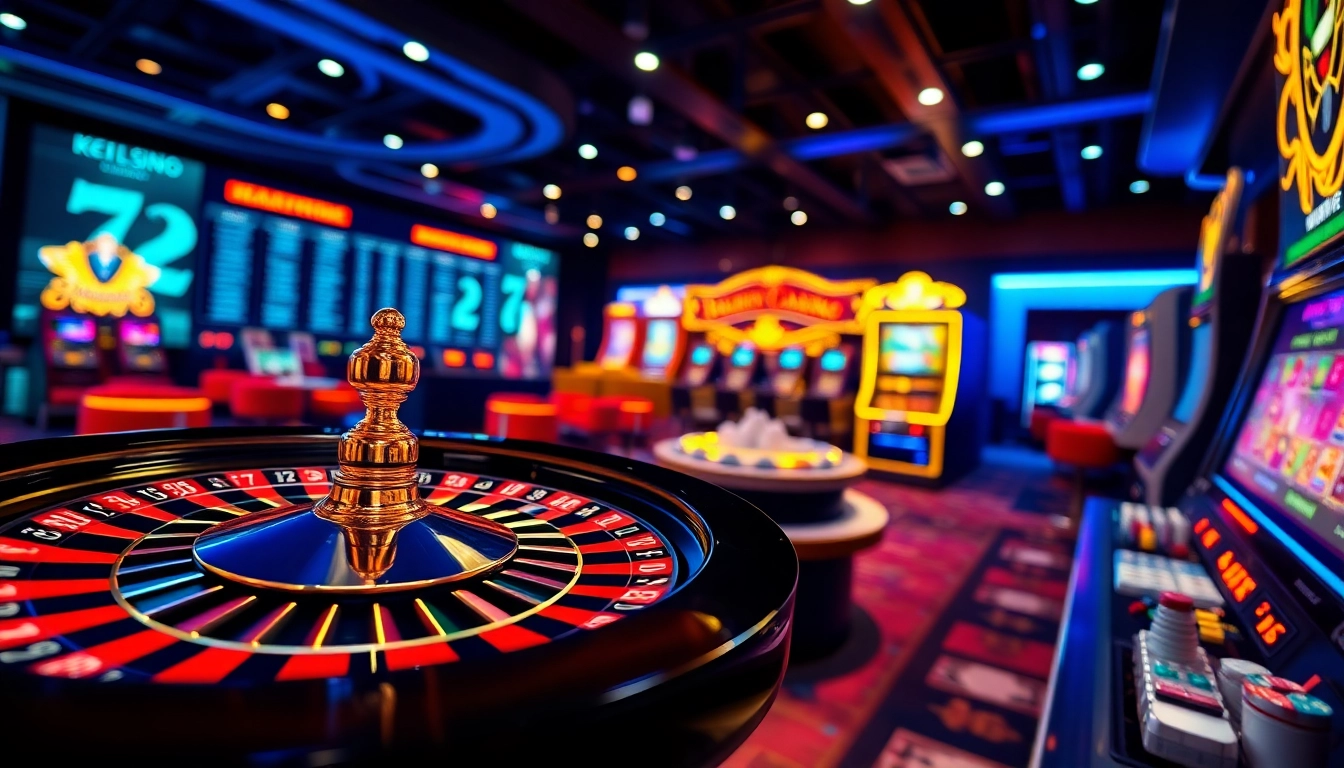 Exciting online casino gaming scene representing W88.nyc with roulette and poker elements.