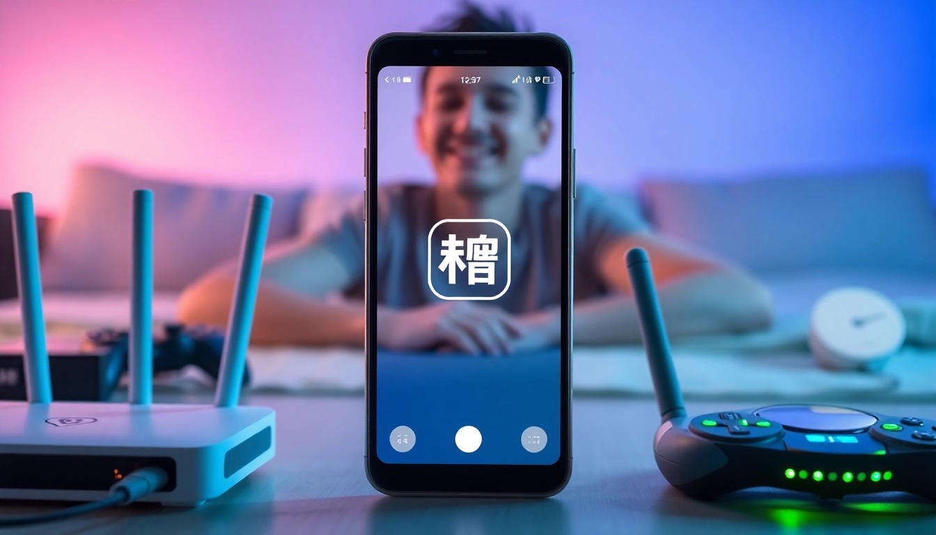 快连下载移动应用界面在智能手机上展示，突出高速互联网功能。