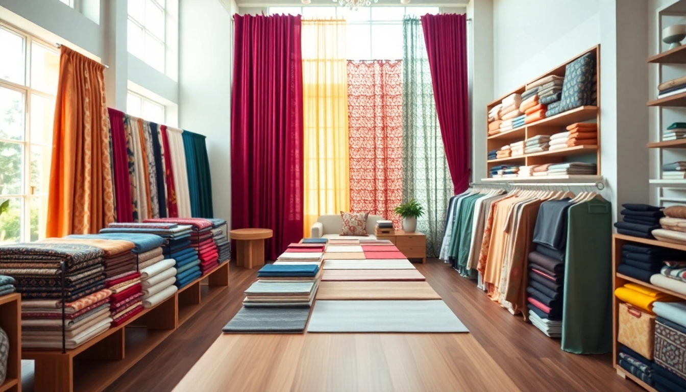 Verken stoffen webshop Nederland met kleurrijke stoffen en stijlvolle patronen in een uitnodigende winkelomgeving.