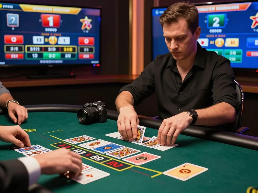 LC88 live dealer baccarat game showing dealer shuffling cards and players placing bets online.