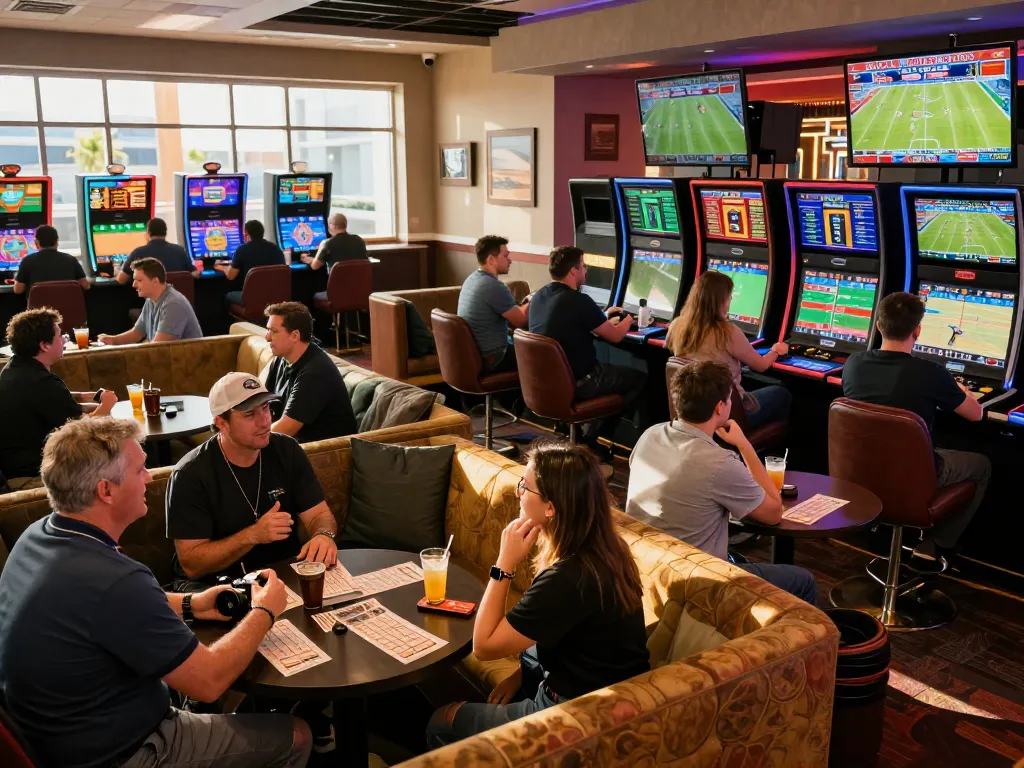 Watch patrons engaging with live sports betting at https://shbet.id/, showcasing excitement and active wagering.