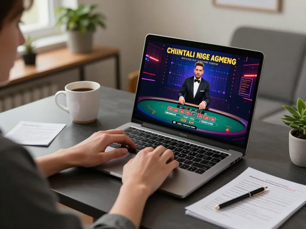 Engaging in va88 live dealer blackjack with laptop setup and detailed strategy notes at home