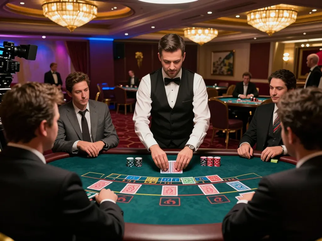 Intense player engaging in blackjack at MMOO casino table, highlighting strategic gameplay.