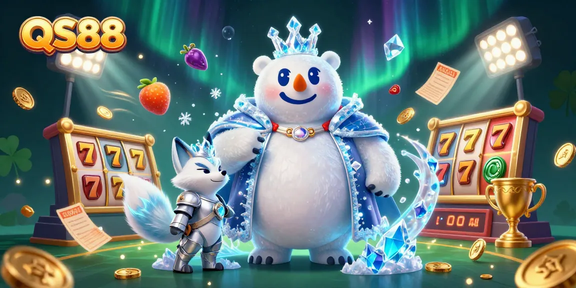 Engage with QS88's thrilling casino adventure featuring a polar bear king and rich gaming elements.