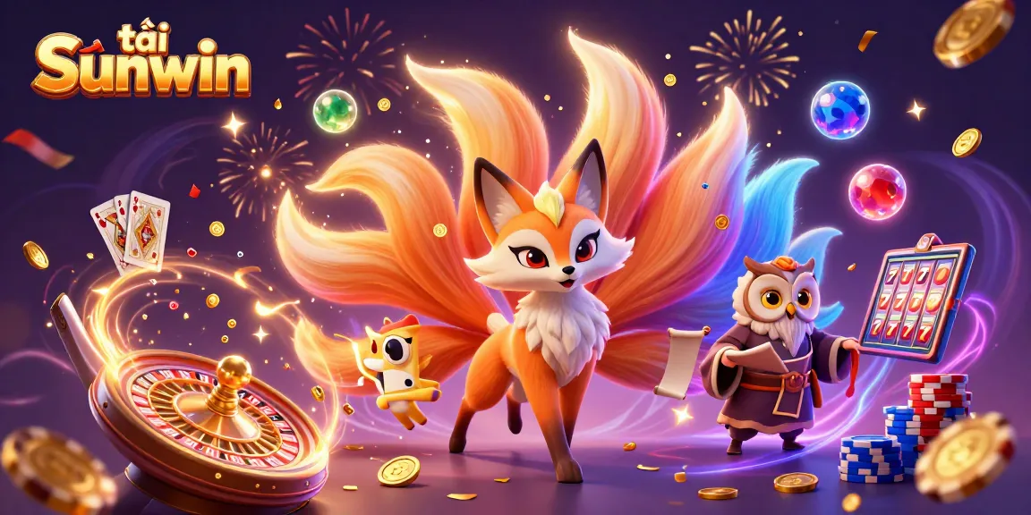 Engage in thrilling gameplay as you tải Sunwin, experiencing a vibrant casino scene with colorful characters and dynamic game elements.