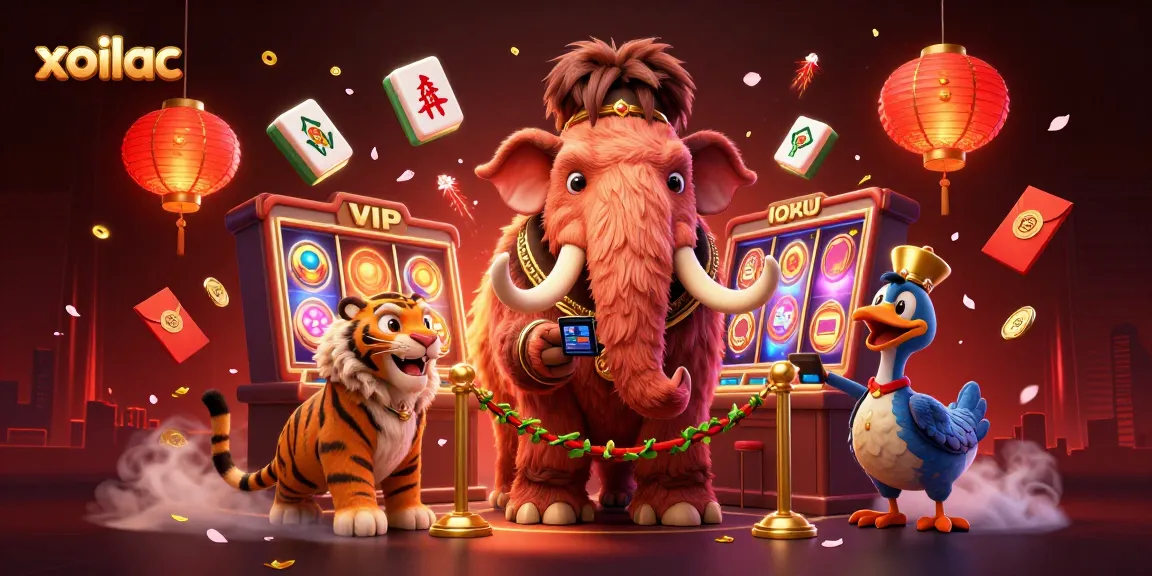 Xoilac offers thrilling slot action featuring vibrant characters in a lively casino scene.