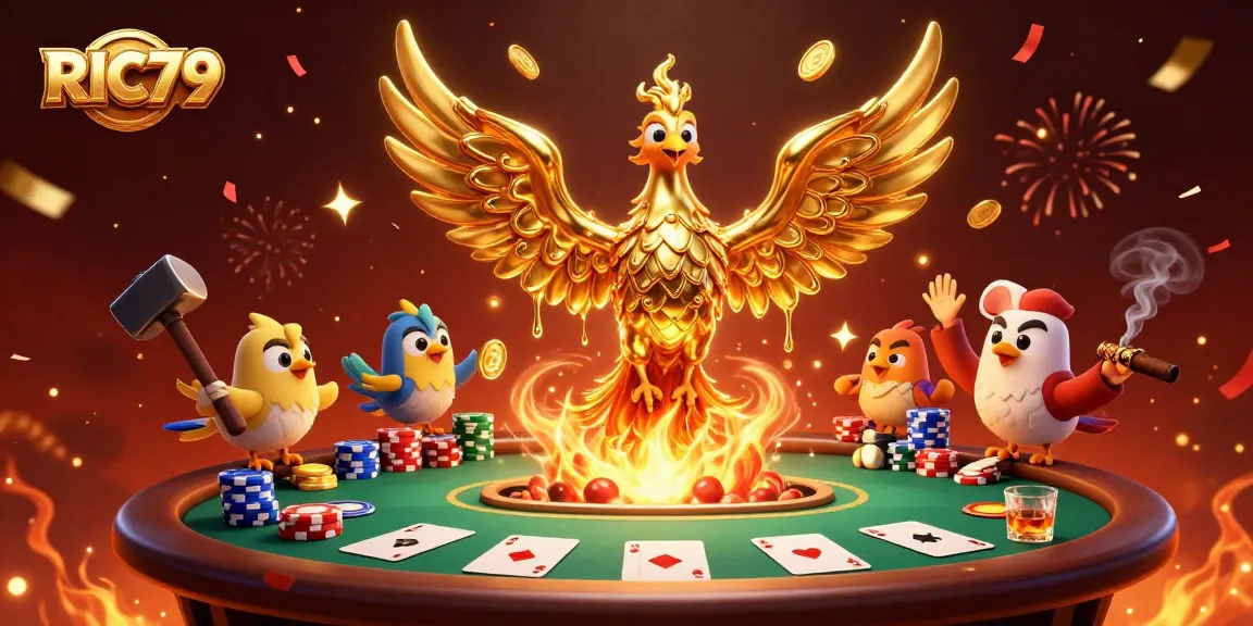 Experience the thrill of winning at RIC79 with a dynamic 3D casino scene filled with action and excitement.