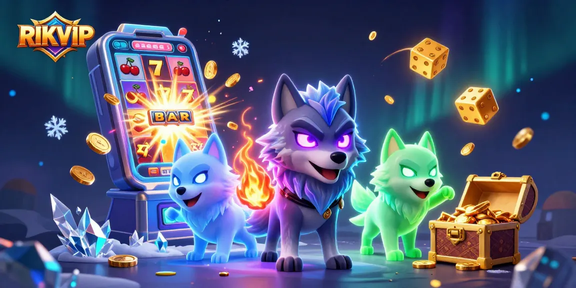 Win jackpots at RIKVIP with immersive gaming in a vibrant 3D illustration!