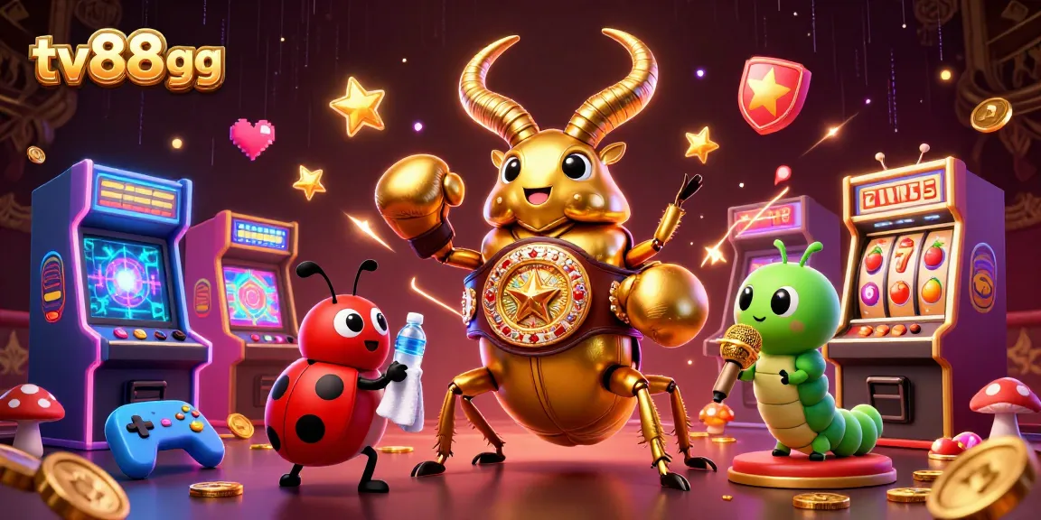 Engage with exciting gaming adventures at tv88 gg while a beetle champion faces off in a vibrant casino atmosphere.