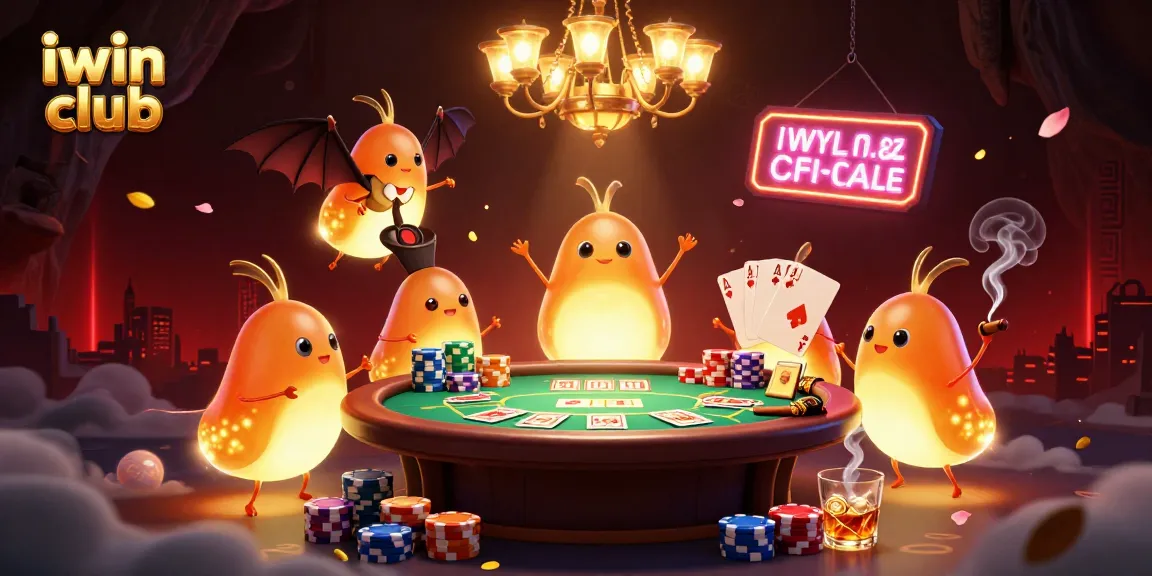 Play at iwin club under glowing glowworms lighting the casino with exciting poker action.